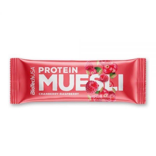 Image de Barre de Muesli Protéiné 30g - Canneberge et Framboise Biotech