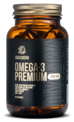 Image de Grassberg Omega 3 Premium 1000mg - 60 Capsules