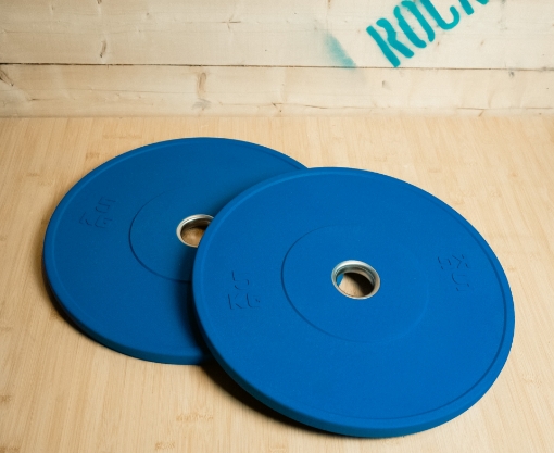 Image de Ensemble de 2 disques olympiques bleus de 5 kg