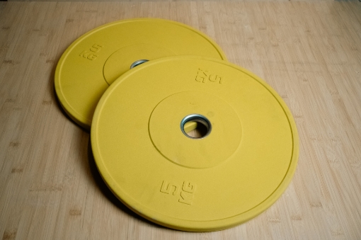 Image de Ensemble de 2 disques olympiques jaunes de 5 kg