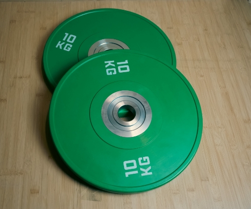 Image de Ensemble de 2 disques olympiques verts de 10 kg