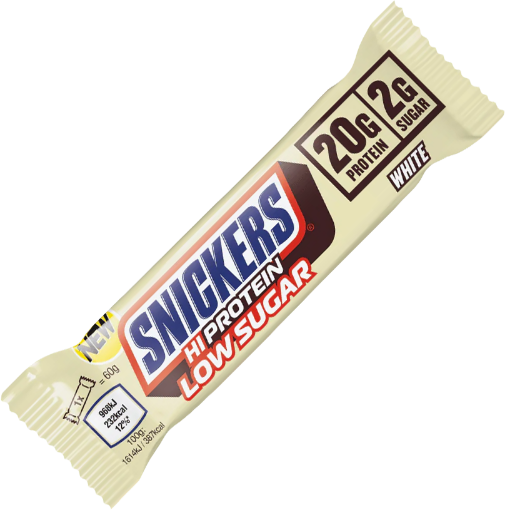 Image de Barre Protéinée Snickers White à Faible Teneur en Sucre 57g - Chocolat Blanc